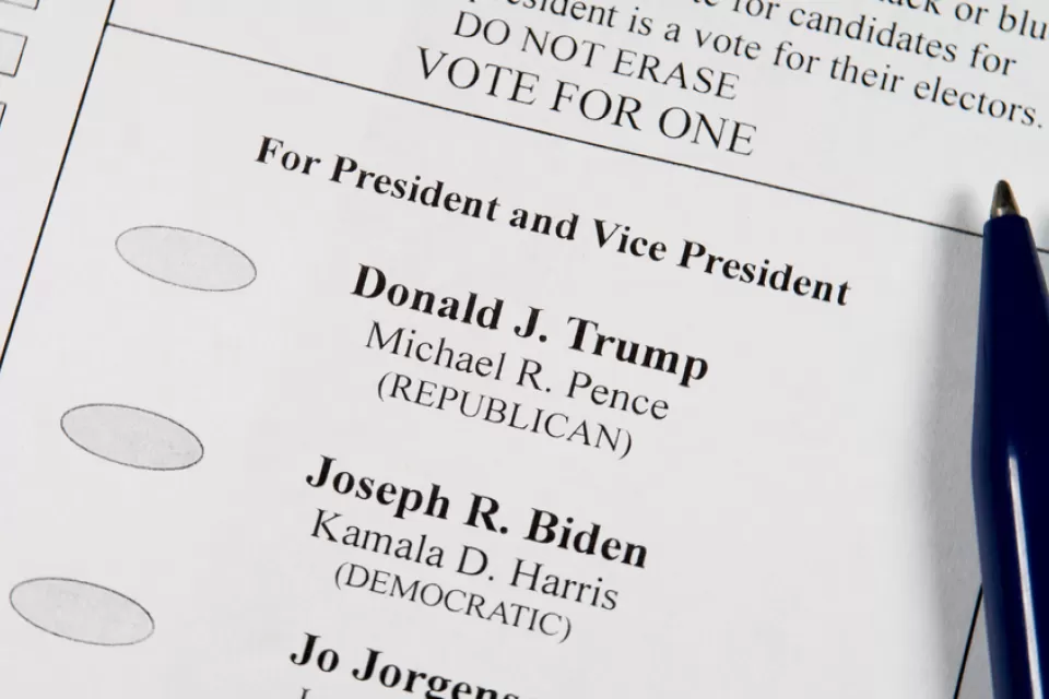 Trump and Biden Ballot
